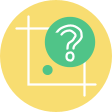 The icon where a question mark is displayed refers to the FAQs where questions are answered. 